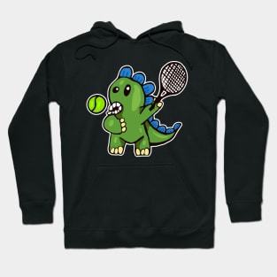 Dinosaur Playing Tennis Hoodie